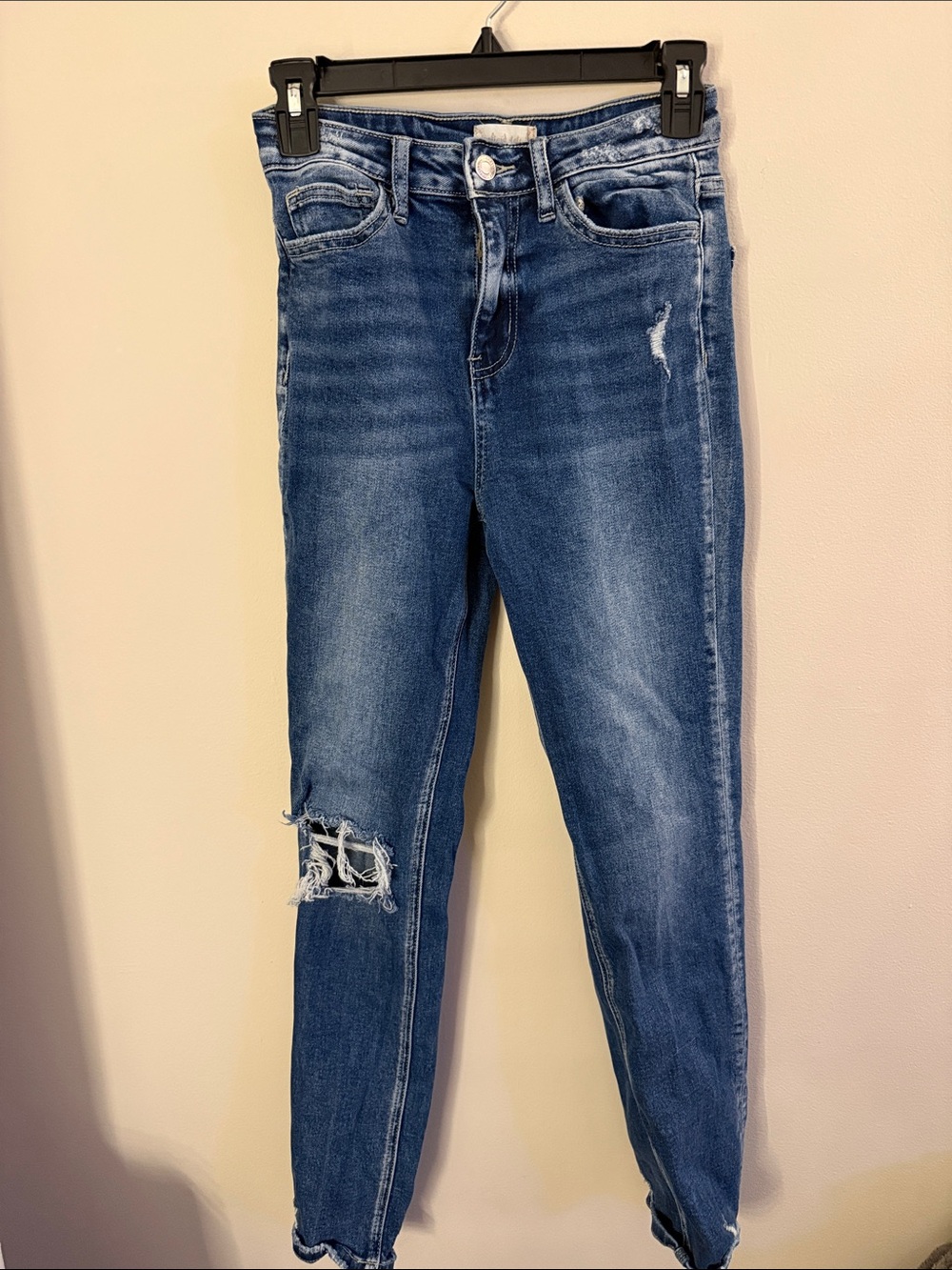 Classic High-Rise Distressed Women’s Jeans - Blue
